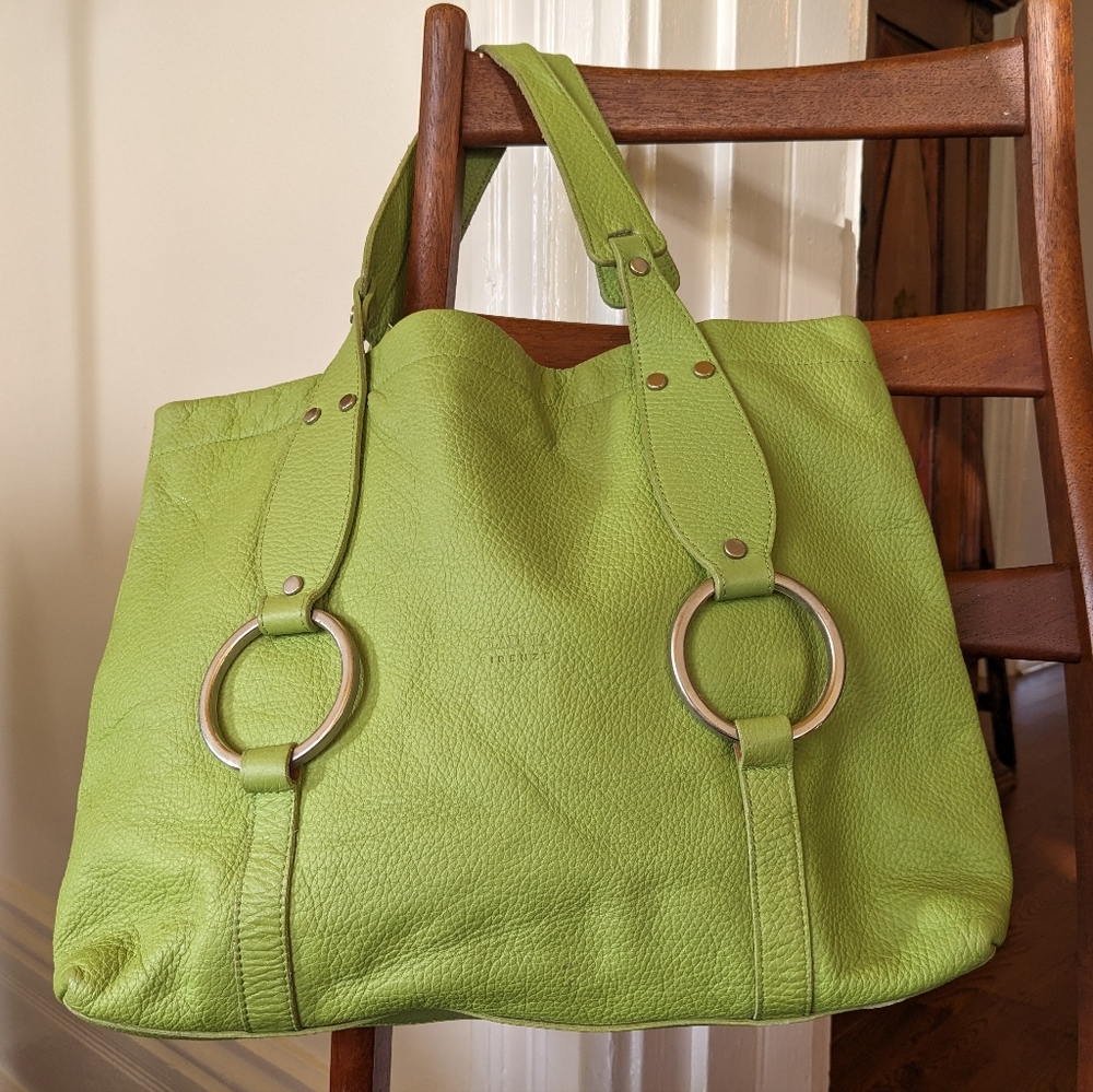 Y2K Claudia Firenze Genuine Leather Lime Green Purse